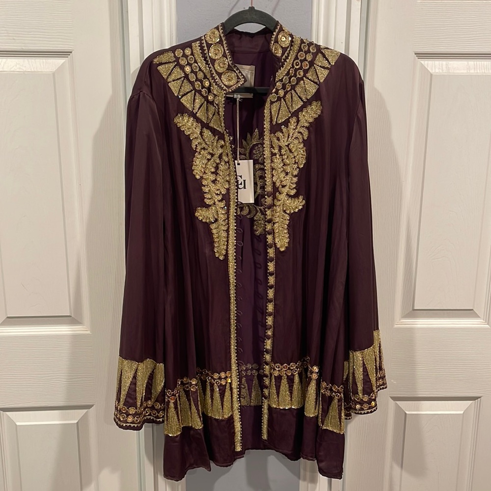 🦄CHASING UNICORNS 🦄 SHORT PURPLE DREAM COAT MINI DRESS NWT queen of hearts ♥️